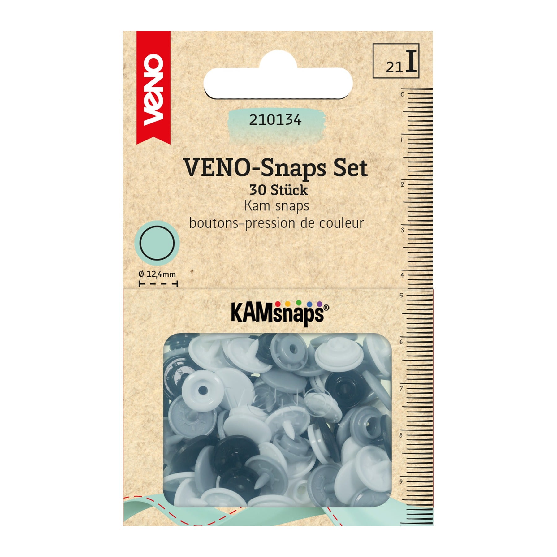 VENO Snaps 210134 – Druckknöpfe 12,4 mm für Nähprojekte